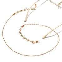 Gold-colored metal non-slip chain, with colorful elephant, for glasses and masks GL1650