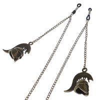 Металлическая нескользящая цепочка черного цвета, с подвеской бронзовый римский шлем, для очков и масок GL115