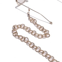 Black thick round metal glasses chain GL1400