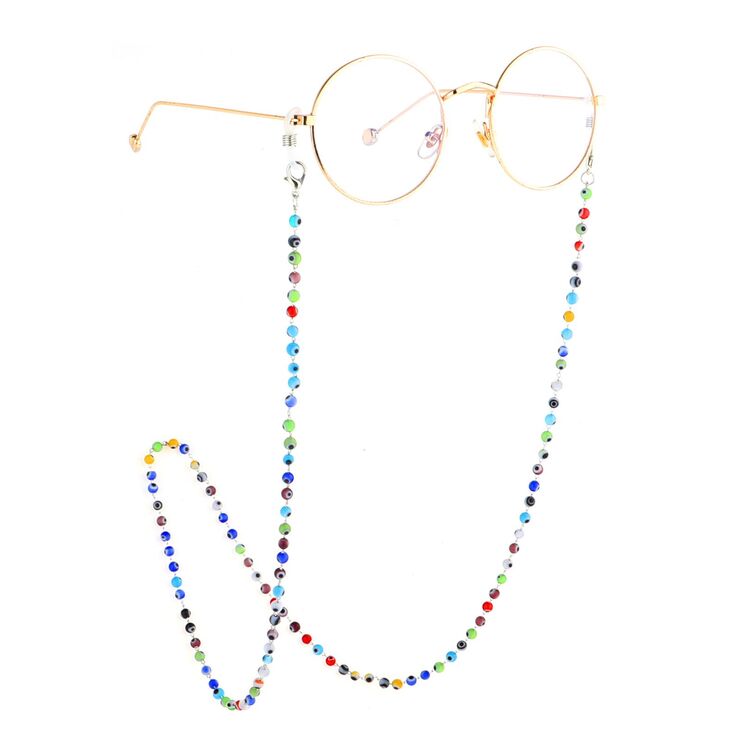Metal non-slip chain with glass beads for glasses and masks GL908