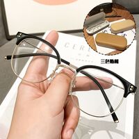 Очки металлические с защитой от синего света KY0046, с футляром и без