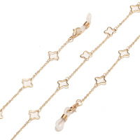 Металлическая нескользящая цепочка золотого цвета, с цветком, звездой, для очков и масок GL1519