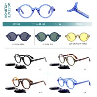 Plastic acetate frame with spring hinges + polarized clip-on Big City M1114S