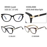 Protective anti-reflective coating acetate glasses Landi LD0580