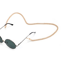 Metal cuboid thick glasses chain GL898 gold