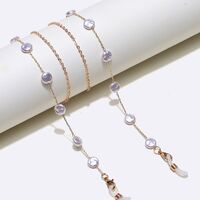 Металлическая нескользящая цепочка золотого цвета, с жемчугом, для очков и масок GL1395