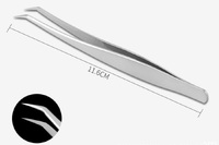 Set of 2 stainless steel tweezers with a plastic case