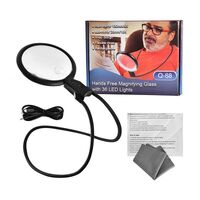 Tabletop magnifying glass with backlight and neck suspension Q88挂脖式-XX, magnification: 5X, 15Х
