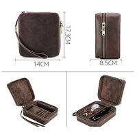 Сумка-барсетка-чехол из натуральной кожи для очков и девайсов с ремешком и молнией CF6008