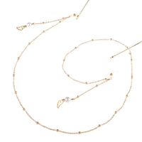 Gold-colored metal non-slip chain, with pendant wings of angel and pearl, for glasses and masks GL817