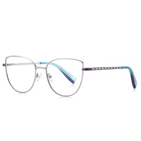 Fashion cat eye glasses frame metal blue blocker for glasses MORE 3060