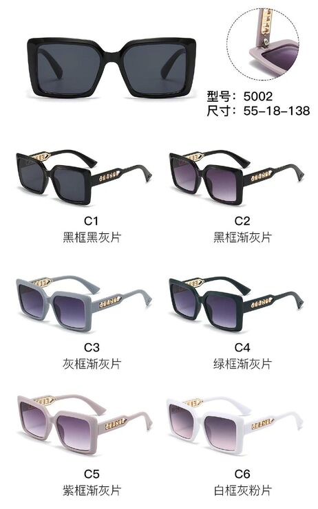 PC plastic sunglasses with metal hinge 5002W