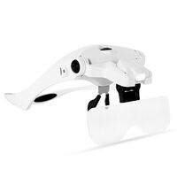 Binocular magnifier with backlight, magnifying glass with head mount 9892B2C充电-XX, magnification: 1X, 1,5X, 2X, 2,5X, 3,5X