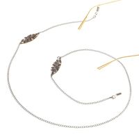 Металлическая нескользящая цепочка серебряного цвета, с железным цветком, для очков и масок GL065