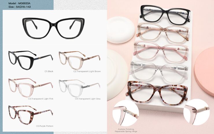 Plastic acetate frame for women, with spring hinges Big City MG6833A