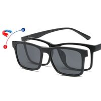 Оправа пластиковая TR90/PC + комплект из 5 поляризационных солнцезащитных насадок (клипон) на магните + кожаная сумка El Dorado EL9503