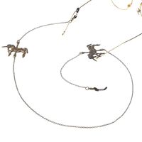 Металлическая нескользящая цепочка бронзового цвета, с лошадью единорогом, для очков и масок GL121