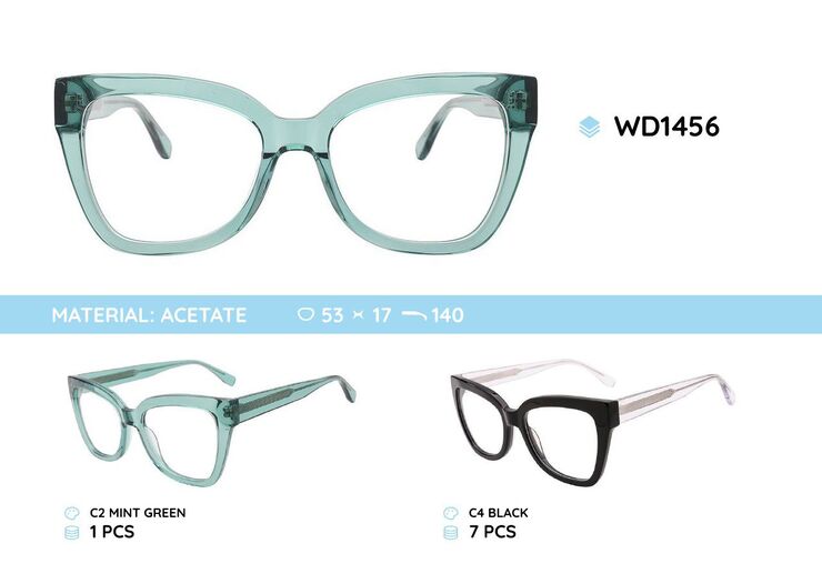 Plastic acetate eyeglasses frame for women WD1456