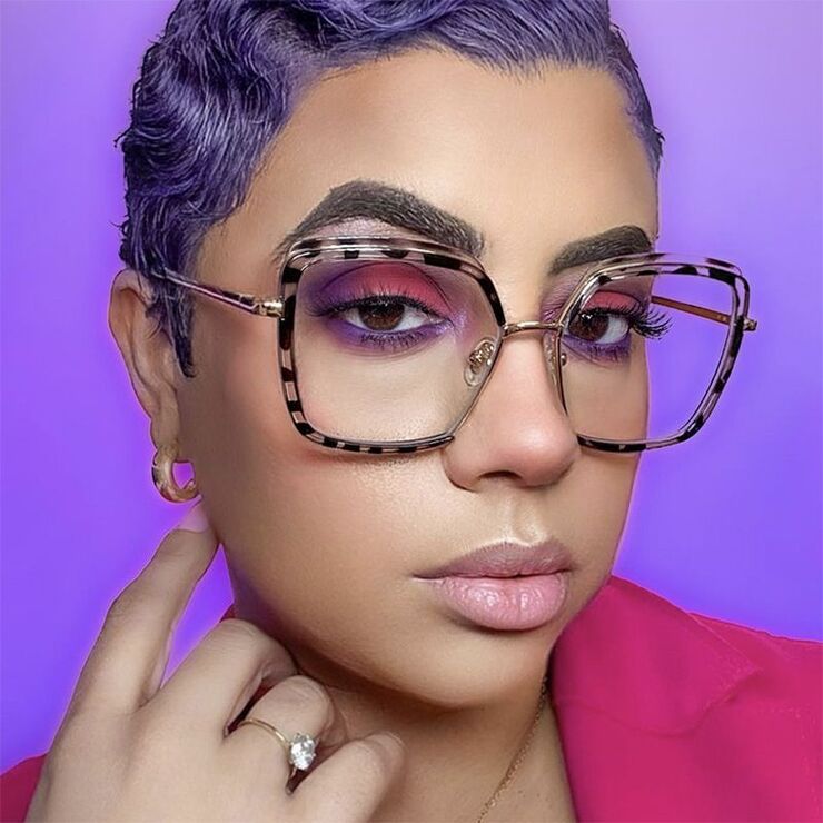 Очки комбинированные (металл + TR90) женские с защитой от синего света 95823-TR5039-PN