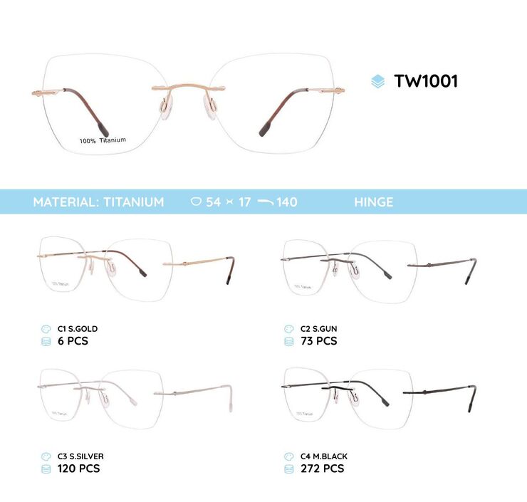 Titanium frames rimless TW1001
