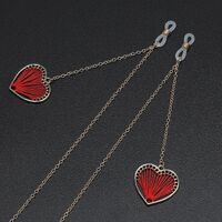 Металлическая нескользящая цепочка золотого цвета, с подвеской сердце, для очков и масок GL636