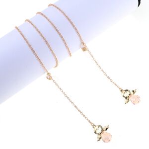 Metal non-slip chain, with pendant crystal angel, for glasses and masks GL825