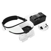 Binocular magnifier with backlight, magnifying glass with head mount 81000N-XX, magnification: 1X, 1,5X, 2X, 2,5X, 3,5X