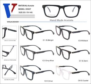 Plastic acetate frame with spring hinges D3027-DA