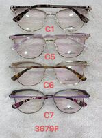 Metal frame for glasses with spring hinges 3679F