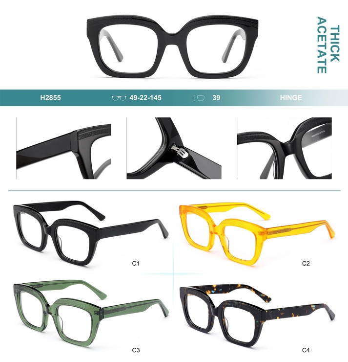 Plastic frames for glasses, thick acetate Big City H2855