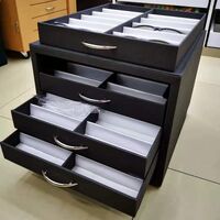 Floor office box - display case for frames and glasses, textile coating, for 60 slots JS-C190813