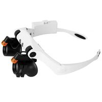 Binocular magnifier with backlight, magnifying glass with head mount 32521SX-XX, magnification: 3X, 4X, 5X, 6X, 7X, 10X ... 21X