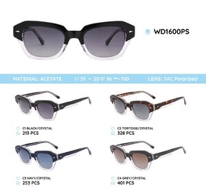 Plastic acetate frame polarized sunglasses WD1600PS
