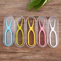 Silicone tweezers, individual packaging, length 8.9 cm, for working with contact lenses, assorted colors QJH-1, order from 100 pieces