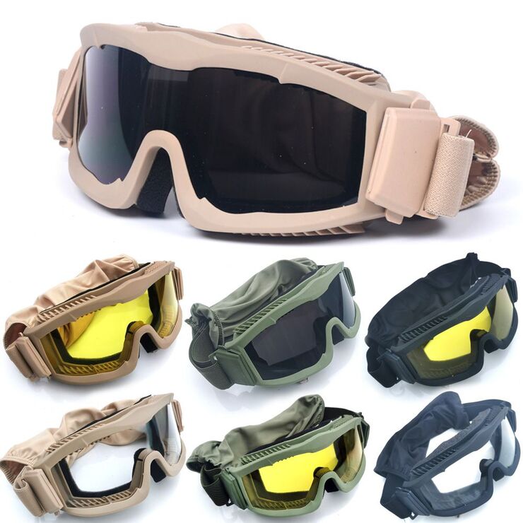 Safety shockproof tactical goggles +3 caps 战术-阿尔法-套装