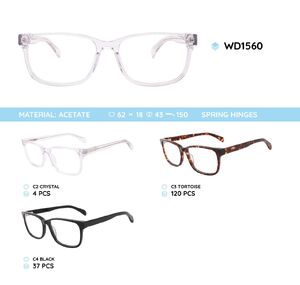 Plastic acetate eyeglasses frame for men with spring hinges WD1560
