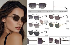 Солнцезащитные поляризационные женские металлические очки Leke LK34055