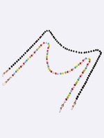 Акриловая цепочка для очков черного и зеленого малахита в стиле ретро GM095