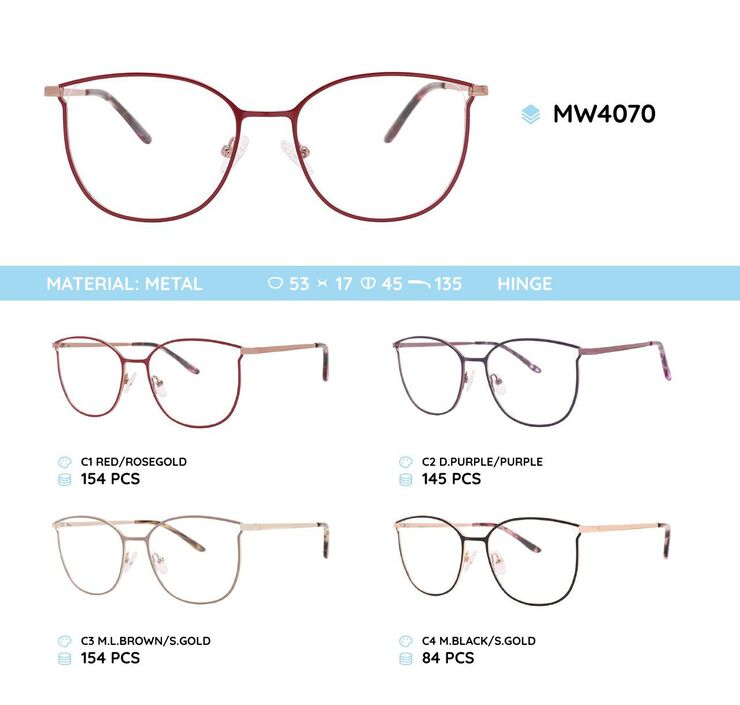 Metal women's frame for glasses MW4070
