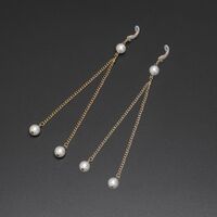 Металлическая нескользящая цепочка, с жемчугом, для очков и масок GL345