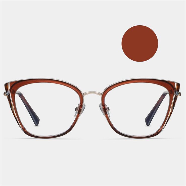 Combined frame (metal + TR90) or glasses with blue light protection, with spring hinges FA87256