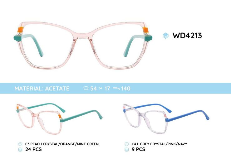 Plastic frames for glasses acetate material WWD4213