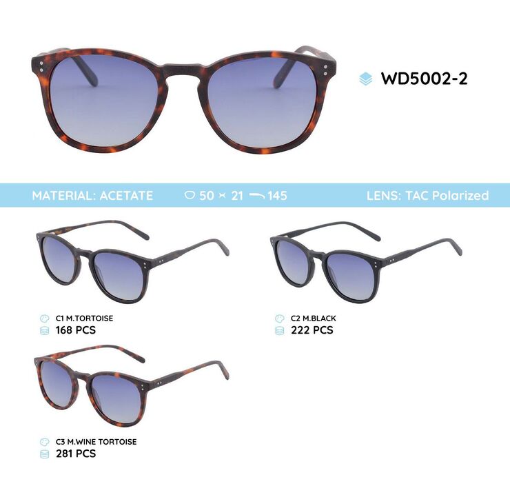 Солнцезащитные очки в оправе ацетат, линзы polarized WD5002-2
