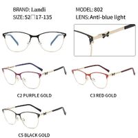 Protective anti-reflective coating metal glasses Landi LD802
