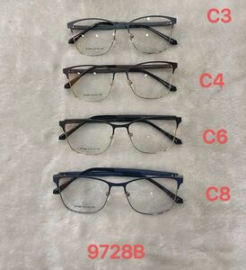Metal frame for glasses with spring hinges 9728B