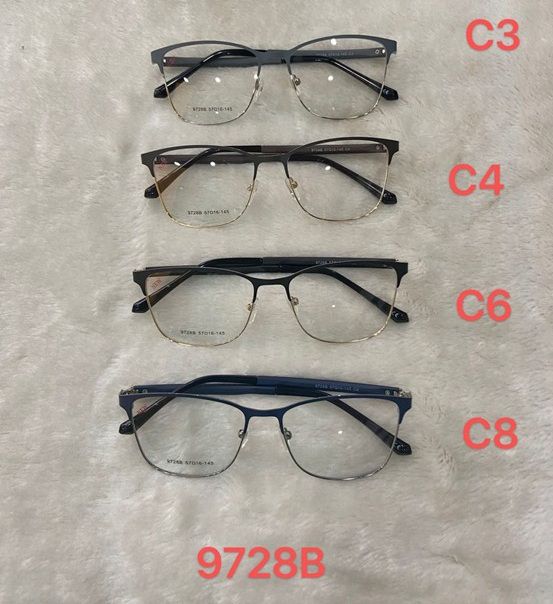 Metal frame for glasses with spring hinges 9728B
