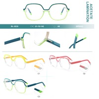 Plastic frames for glasses, acetate lamination with spring hinges Big City BL-2830