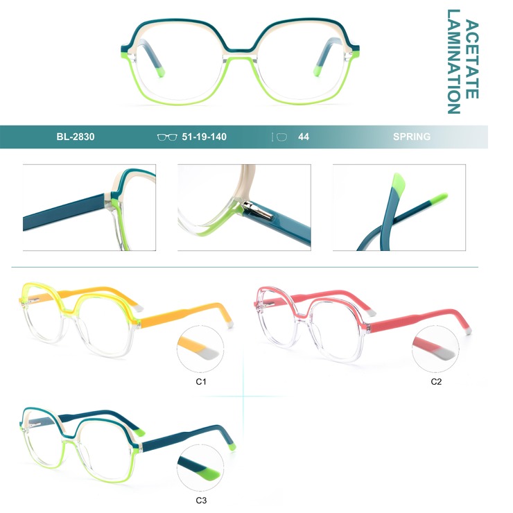 Plastic frames for glasses, acetate lamination with spring hinges Big City BL-2830