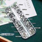 Набор страз с плоским дном для украшения оправ и очков, 12 отсеков WY-07 (цена за упаковку, мин. заказ- 3 уп)