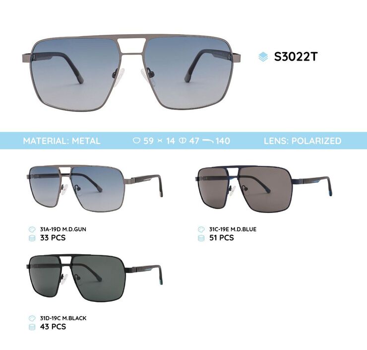 Metal frame polarized sunglasses S3022T